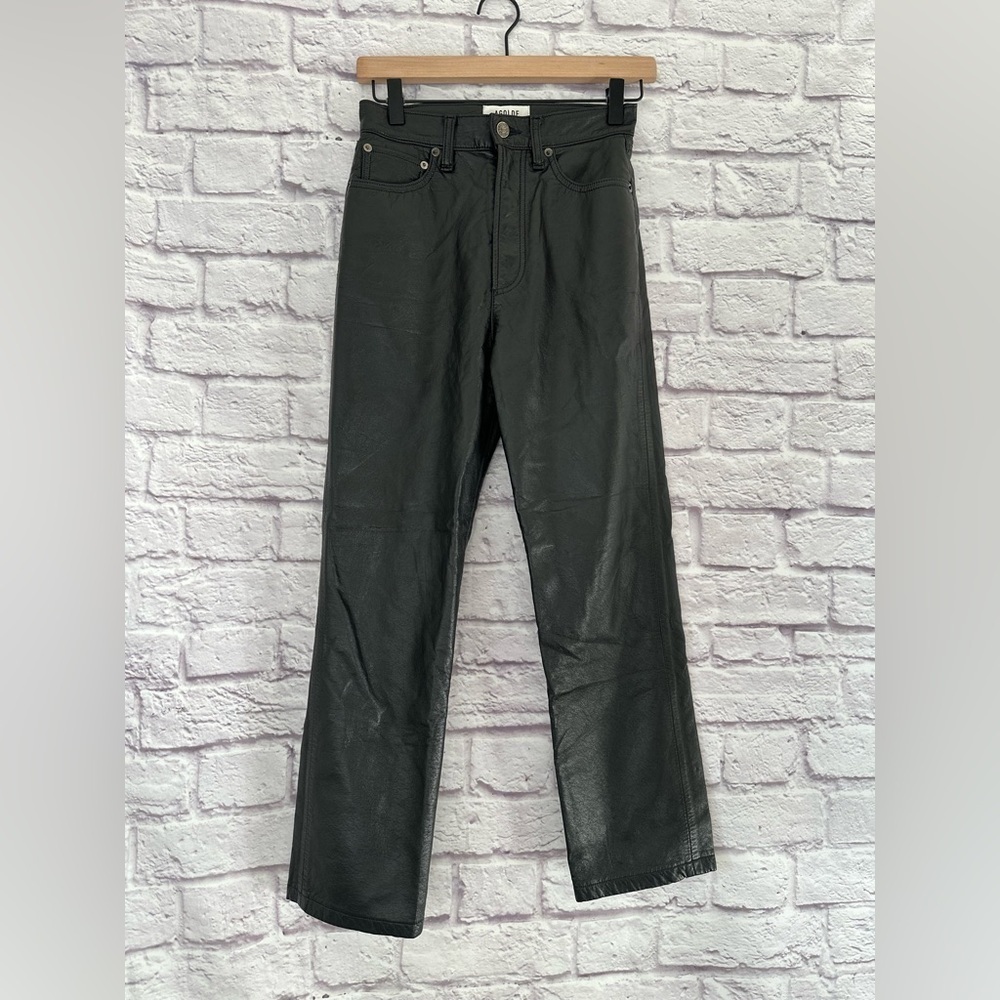 AGOLDE Recycled Leather Fitted 90s Pinch Waist women’s Pants - Picture 11 of 14